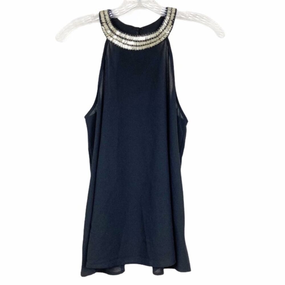 Paper Crane Black Sleeveless High Neck Blouse Sz M
